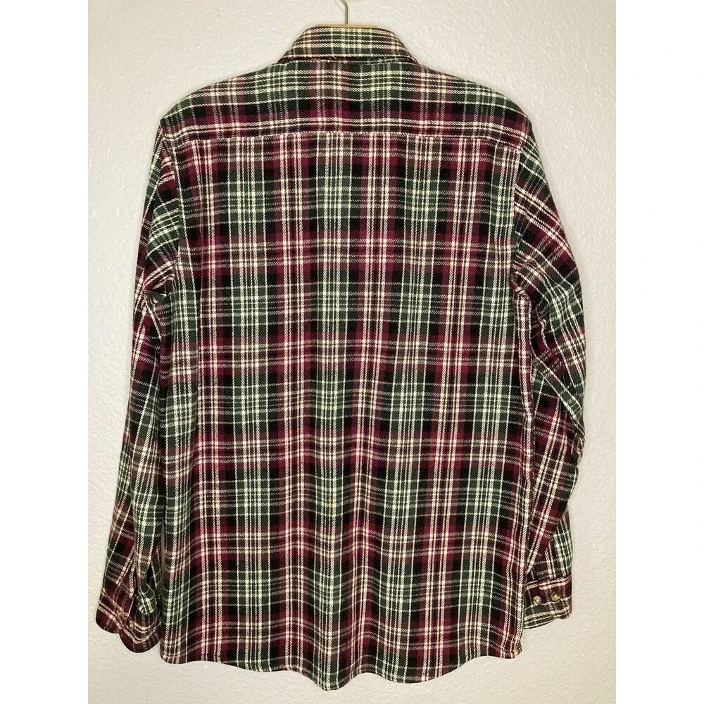Five Brother Plaid Flannel M Cabincore Gorpcore Button Up Shirt Heavyweight Mens - Picture 6 of 8